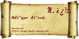 Móger Énok névjegykártya
